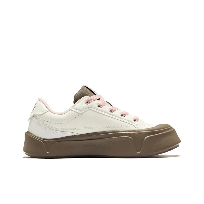 Erke Greenish Dark Purple Anti-Slip Wear-Resistant Low-Top Skateboard Shoes Women's Microcrystal White Brown Stone-1