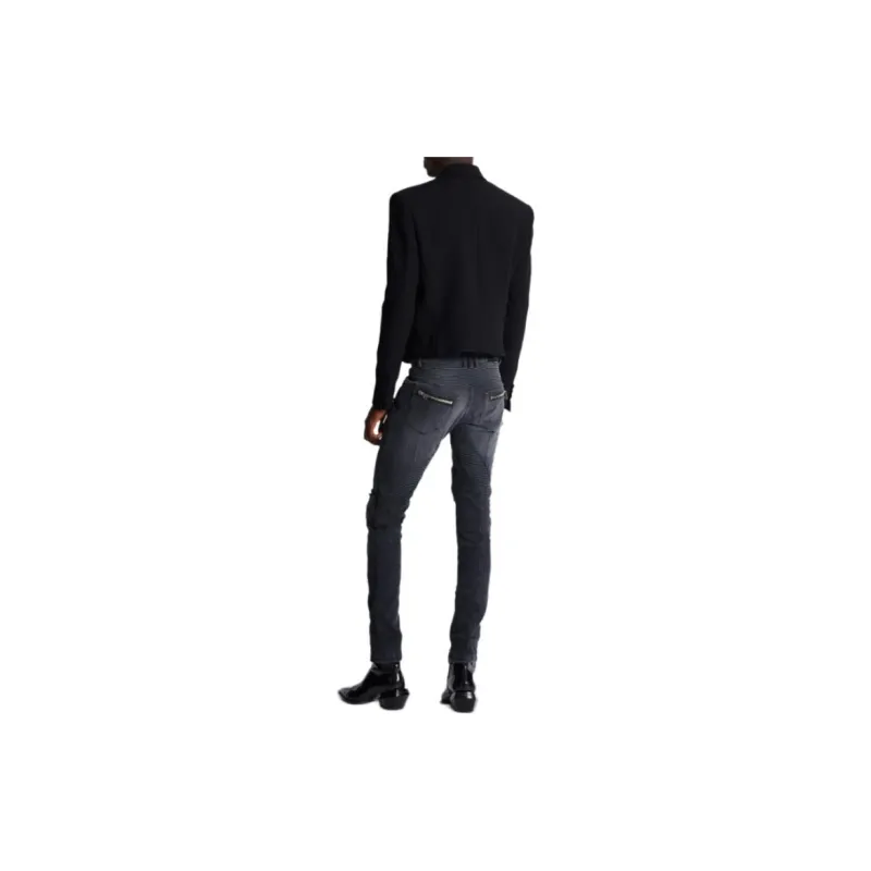 BALMAIN Satin lapel Crepe Blazer-1
