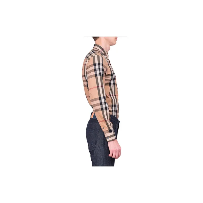 Burberry Shirts Men Camel-5