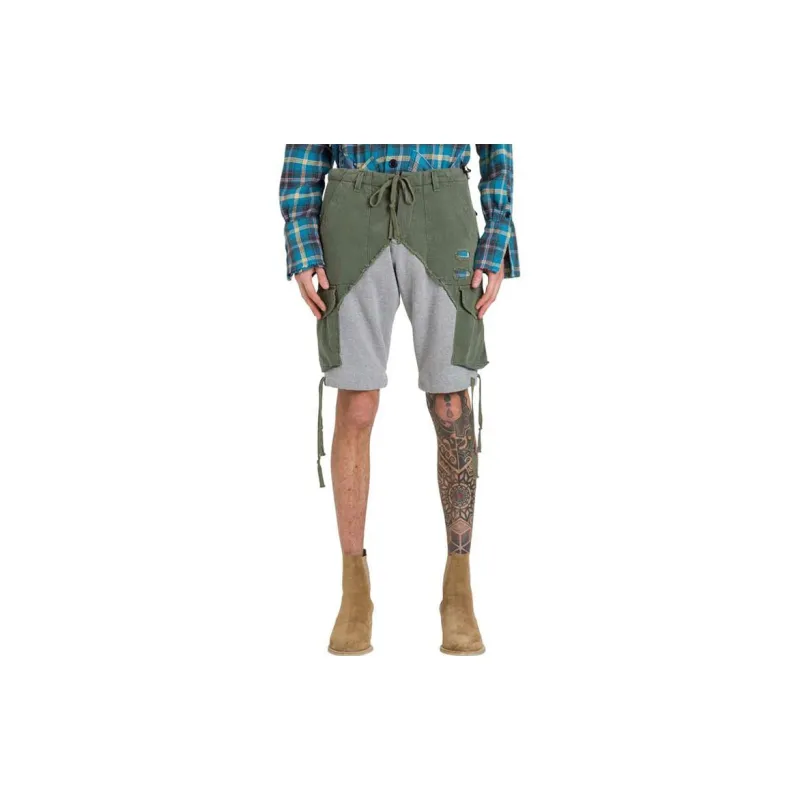 GREG LAUREN Casual Shorts Men Gray Green-2