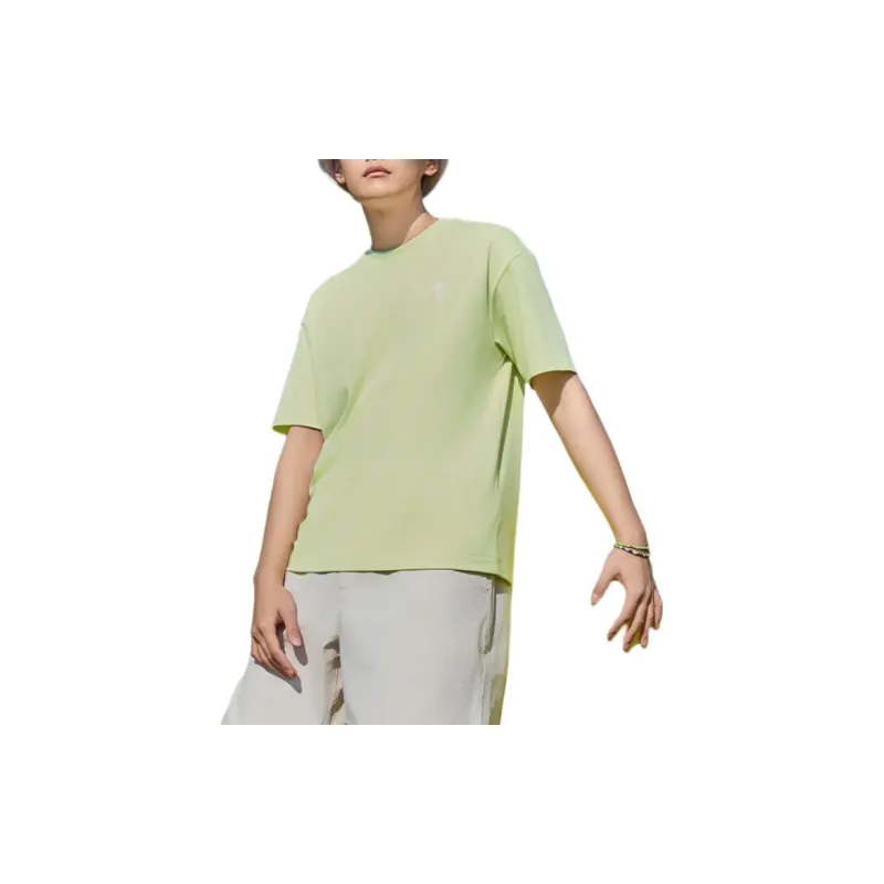 QIAODAN Drop Shoulder Sleeve T Shirt Unisex Wheat Sprout-2