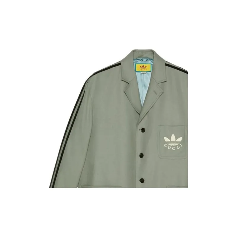 GUCCI x Adidas Originals FW22 Business Suits Coats Men's Gray-4