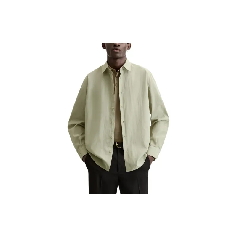 ZARA Shirts Men Olive Green-1