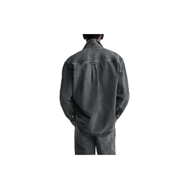 ZARA Denim Jackets Men Gray-3
