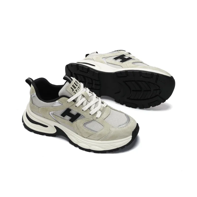 JEEP SPIRIT Chunky Sneakers Men Low Top Light Sandy-4