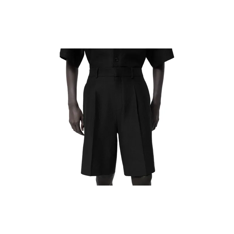 LOUIS VUITTON Mini Monogram Silk Blend Tailored Shorts Casual Shorts Men's Black-5