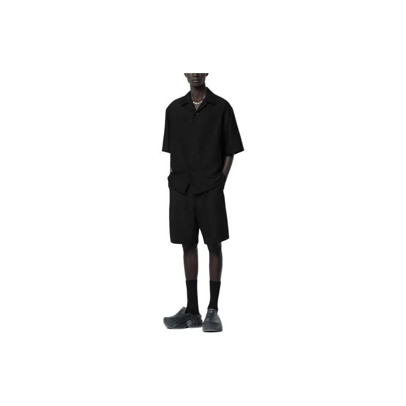 LOUIS VUITTON Mini Monogram Silk Blend Tailored Shorts Casual Shorts Men's Black-3