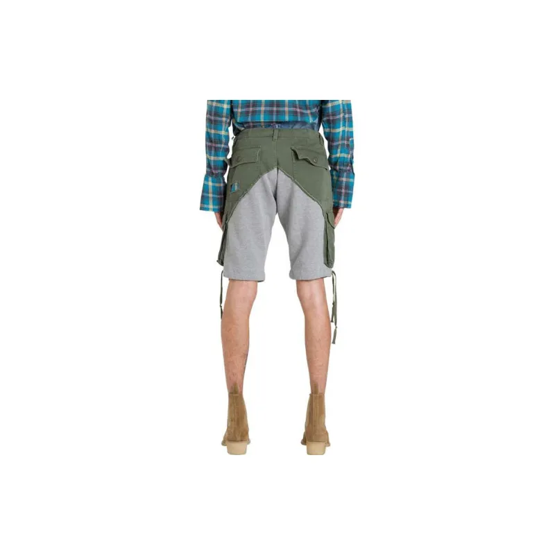 GREG LAUREN Casual Shorts Men Gray Green-3