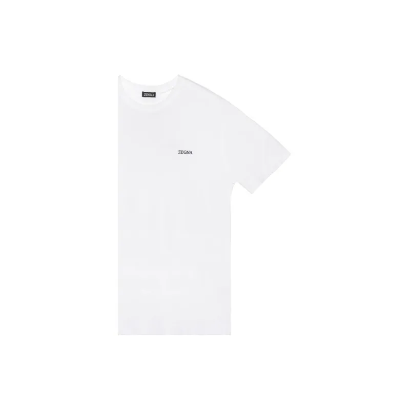 Ermenegildo Zegna Logo Embroidered Crewneck T Shirt-5