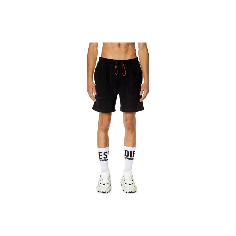 DIESEL Casual Shorts Men's Black/Yellow-2