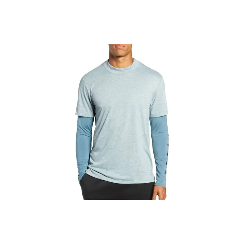Nike T Shirts Men Blue Gray-2