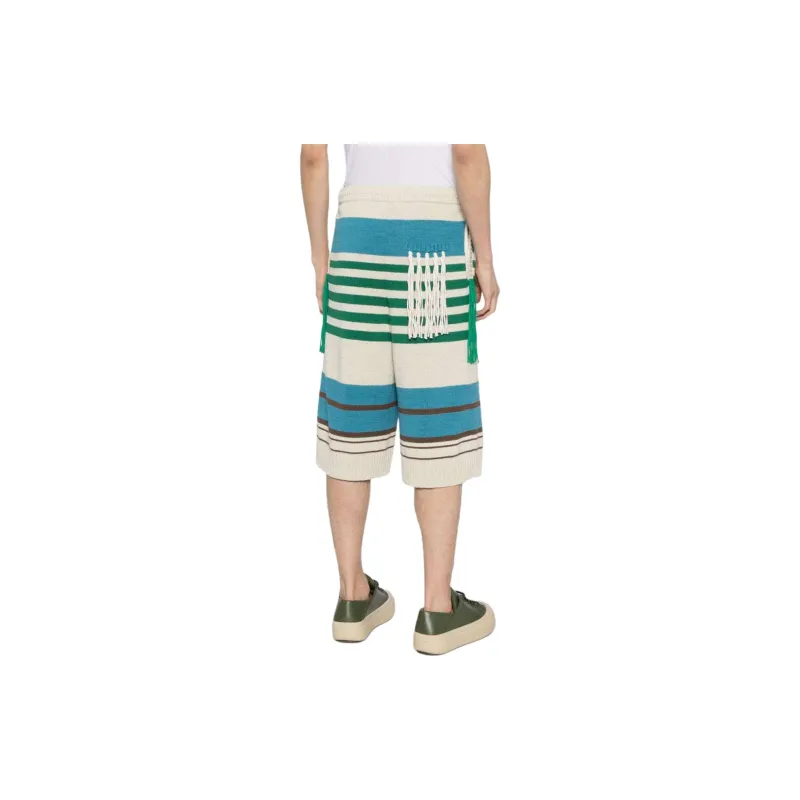 CRAIG GREEN Striped Ribbed knit Shorts-1