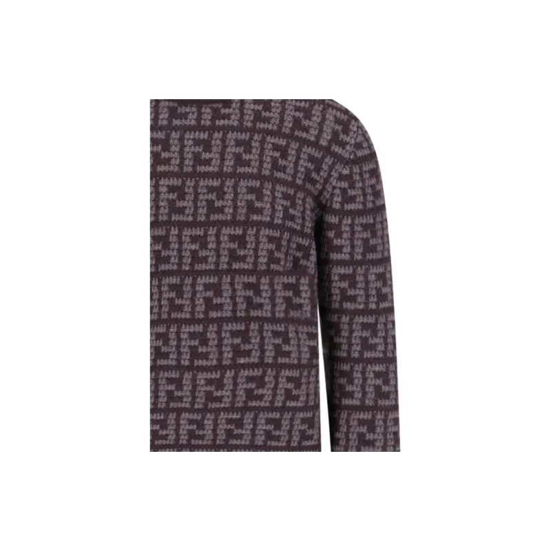 FENDI Monogrammed Intarsia Knit Sweaters-5