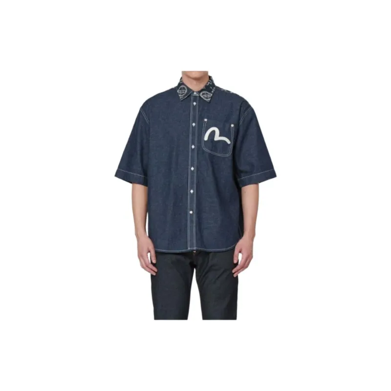 EVISU Shirts Men Denim Blue-2