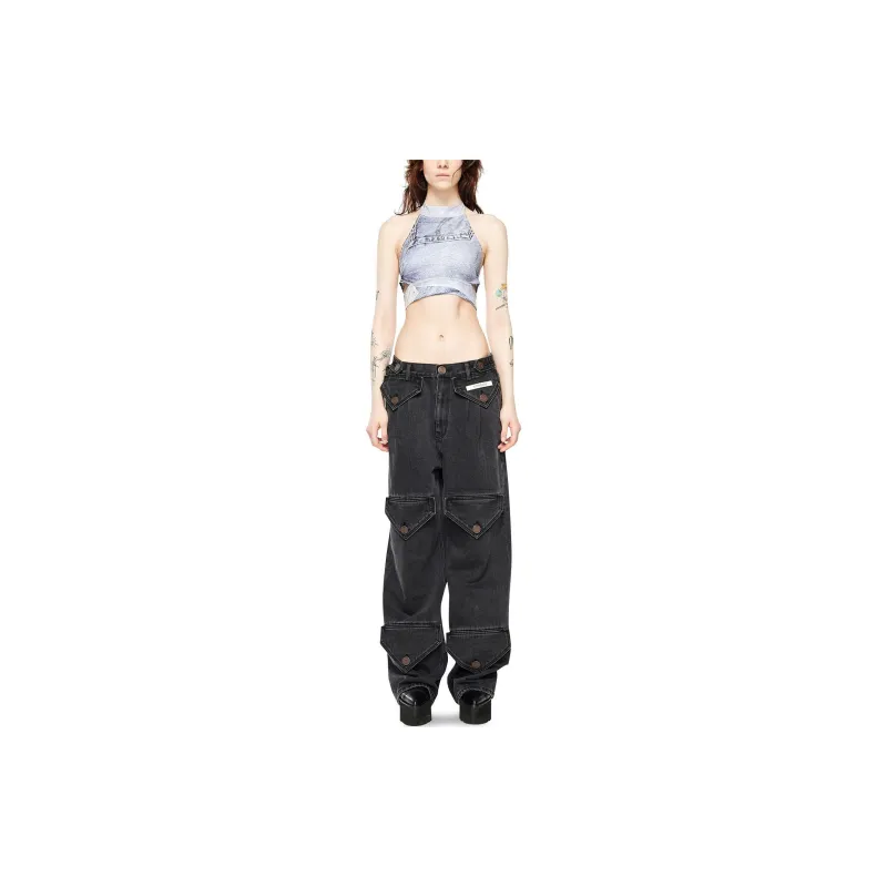 KIMHEKIM SIX POCKET PANTS Jeans Unisex BLACK/Black-2