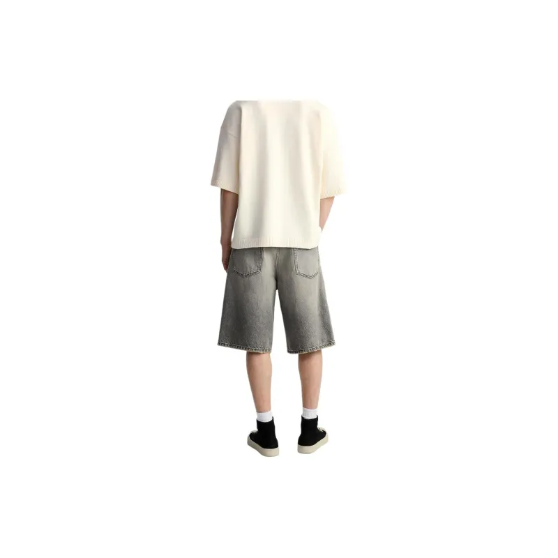 ZARA Denim Shorts Men Gray-4