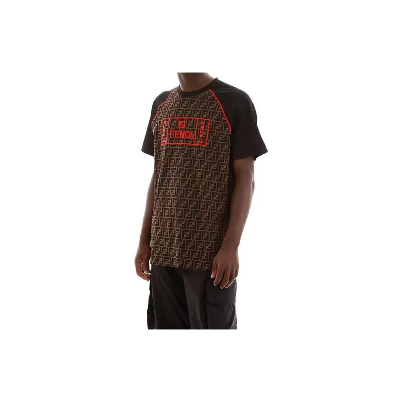 FENDI T-Shirts Men Brown-5
