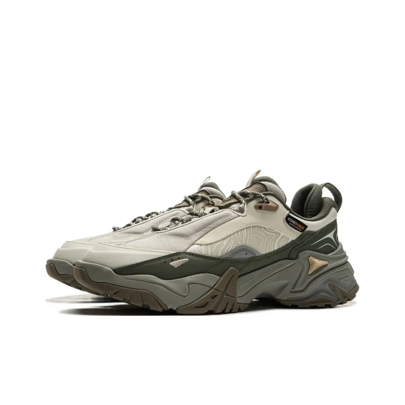 LiNing CF Su Chi 3 Wear-Resistant Slip-Resistant Low-Top Trekking Shoes Men's Beige Green-2