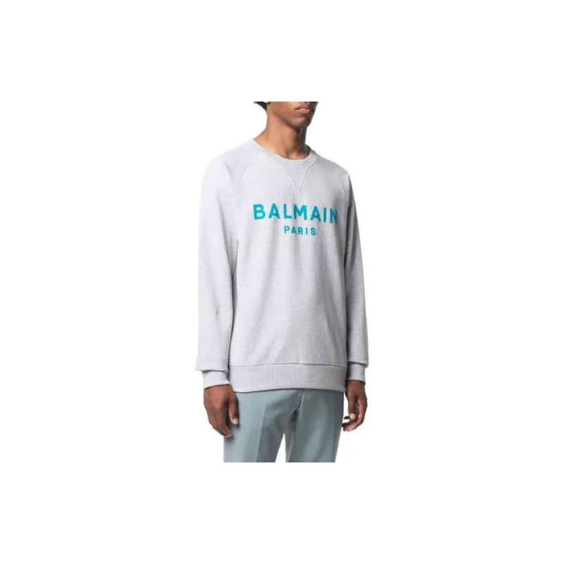 BALMAIN Sweatshirts Men Gray-2