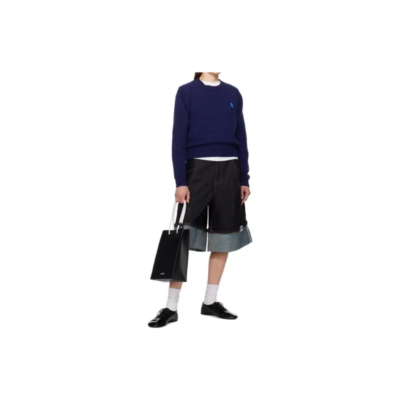 ADER ERROR Cow Leather Tote Bag, Shopping Bag, Shoulder Bag, Crossbody Bag, Handbag Regular Women's Black-4