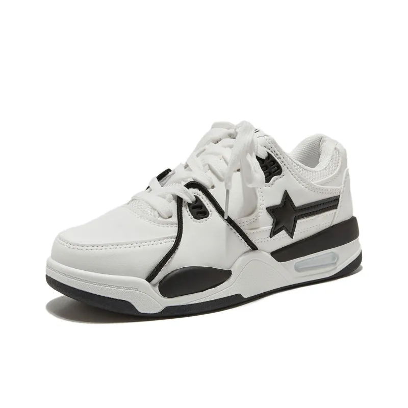 Komanic White Sneakers Wear resistant And Lightweight Low Top Skateboard Shoes Women's-13