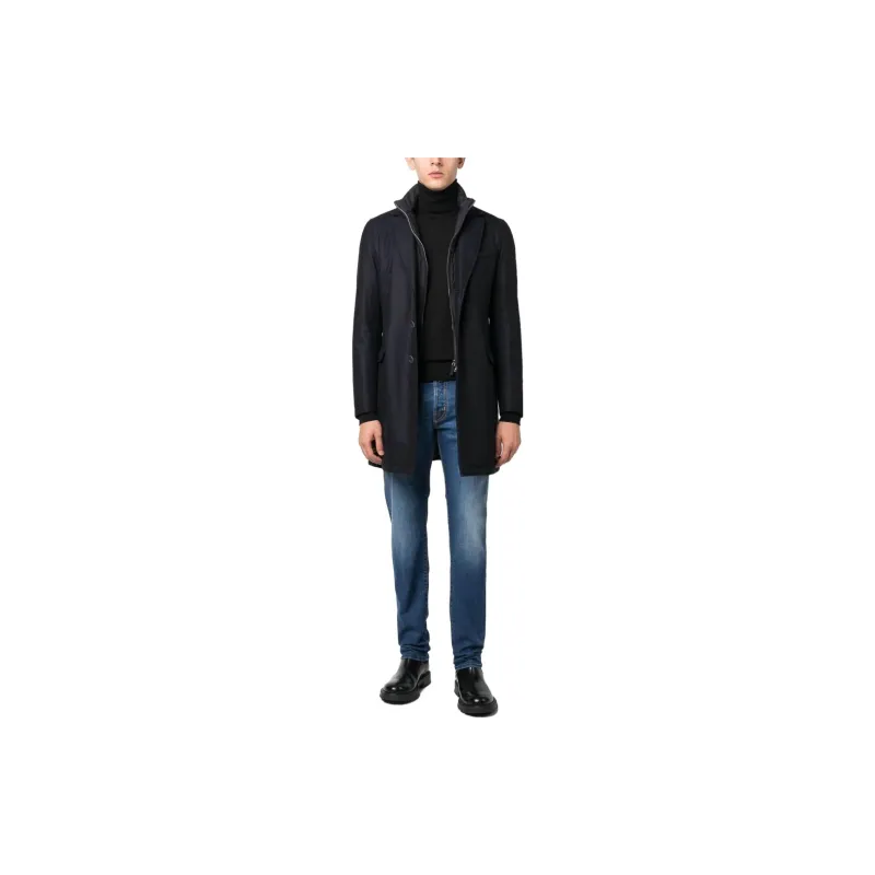 HERNO Collared Button Up Coat-2