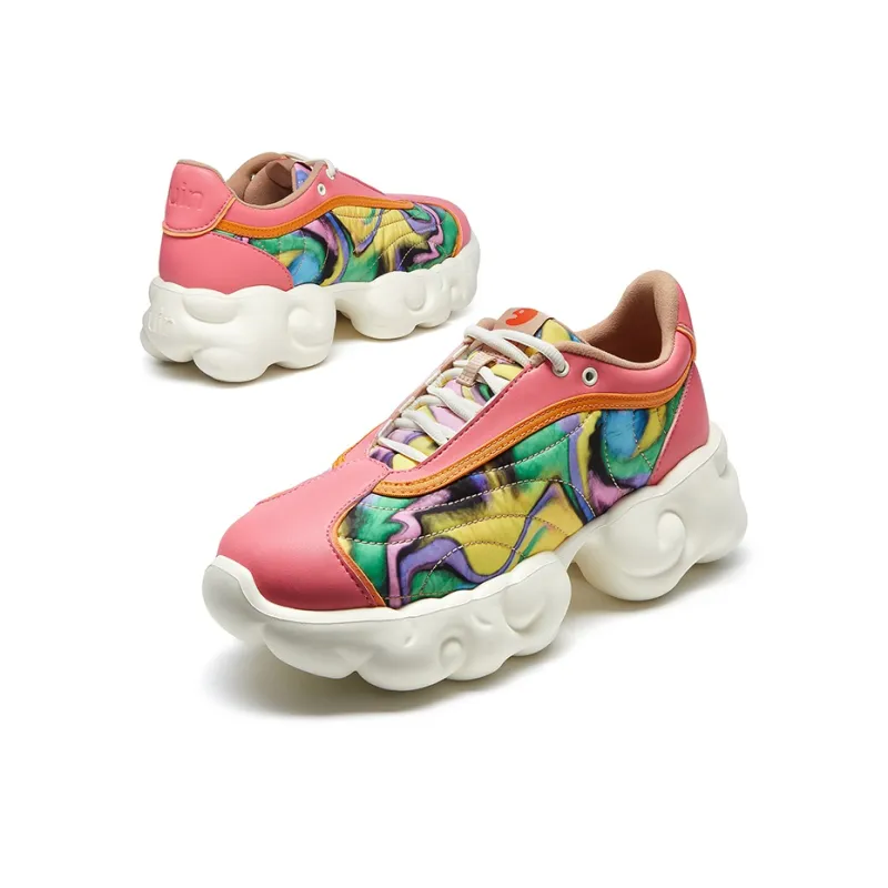 U.IN Painted Travel Cloud Collection Low Top Chunky Sneakers Women's-37