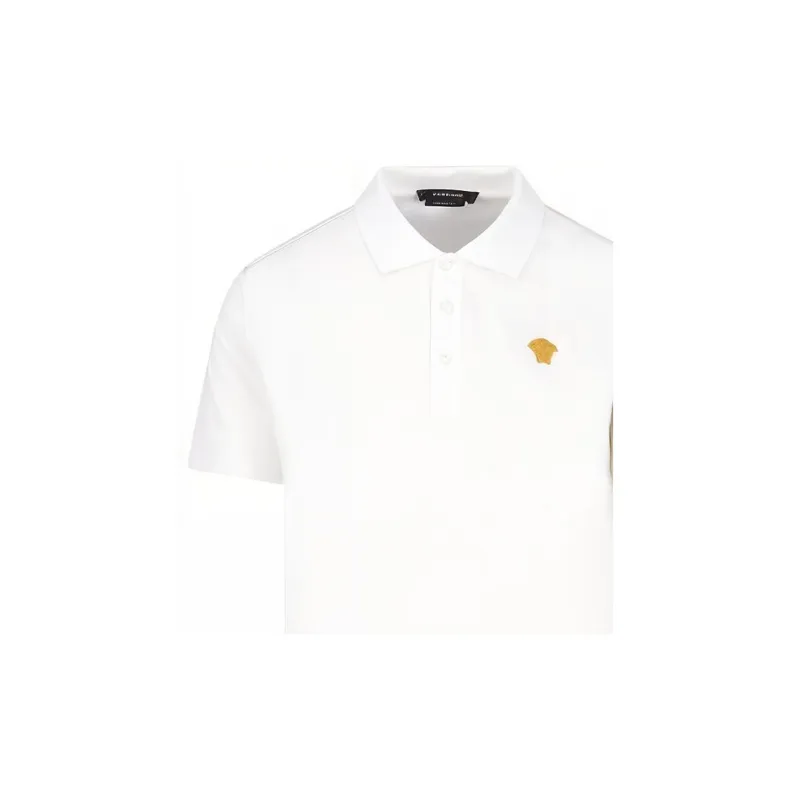 VERSACE Medusa Logo Embroidered Short Sleeved Polo Shirt-2