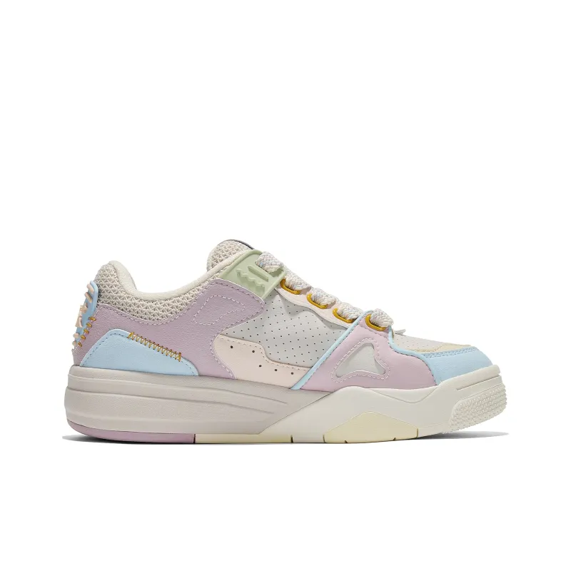 Kappa Anti Slip Wear Resistant Low Top Skateboard Shoes Women's Blue Pink-1