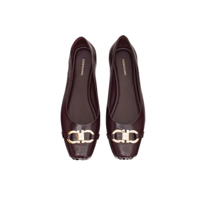 FERRAGAMO Casual Single Shoes Women's Burgundy-3