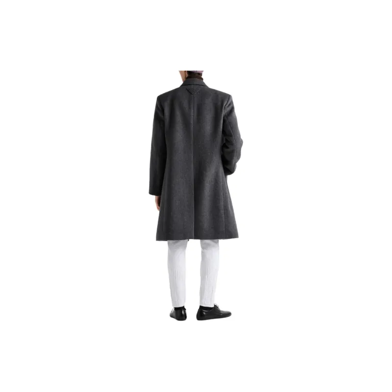 PRADA Single-Breasted Straight Hem Coat-4