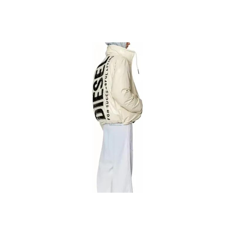 DIESEL Logo Patch Funnel Neck Padded Jacket-4