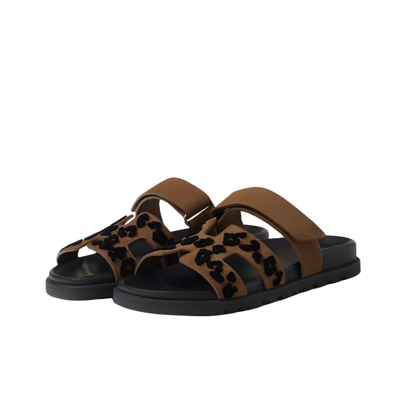 HERMES Slide Slippers Women's Umber-2