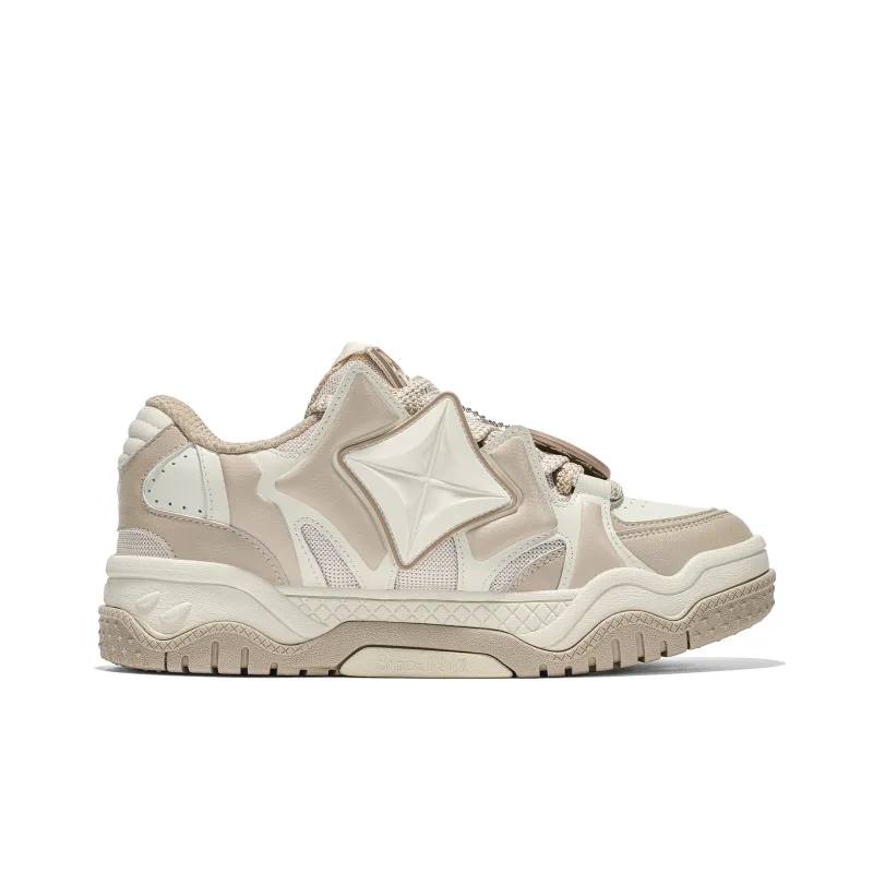 Kappa Anti Slip Wear Resistant Low Top Skateboard Shoes Unisex Malt Beige Brown-1