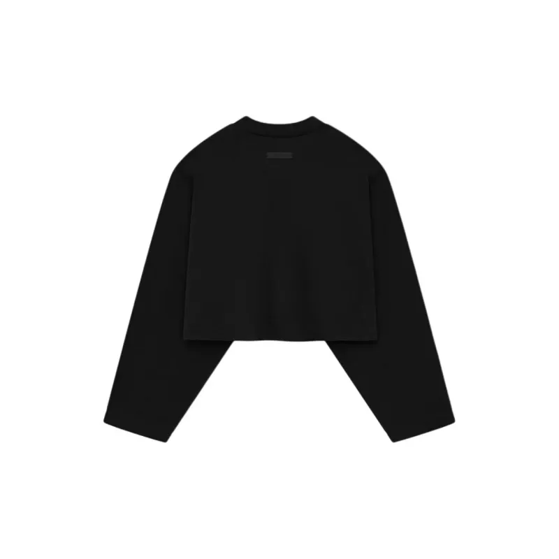 Fear Of God Essentials Women'ss Tri Blend Cropped Longsleeve Shirt Black-1