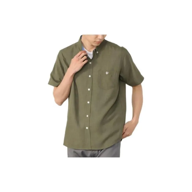 Beams Shirts Men Olive Green-7