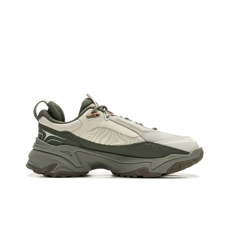 LiNing CF Su Chi 3 Wear-Resistant Slip-Resistant Low-Top Trekking Shoes Men's Beige Green-1