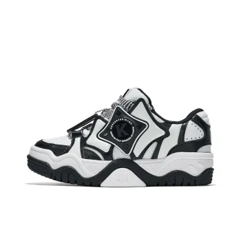Kappa Slip Resistant Coverage Low Top Skateboard Shoes Unisex Black White
