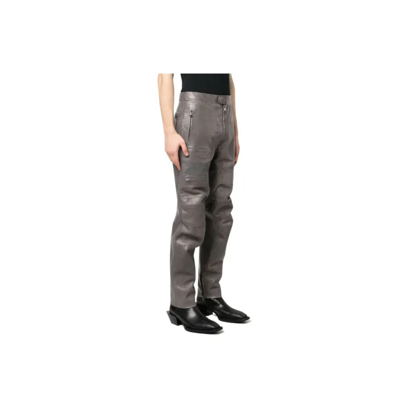 DIESEL SS23 Leather Pants Men Brown-3
