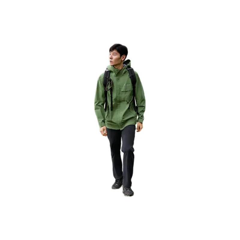 Columbia Transit Spring Outdoor Hiking Water Resistant Windbreaker Jacket Men's Green-5