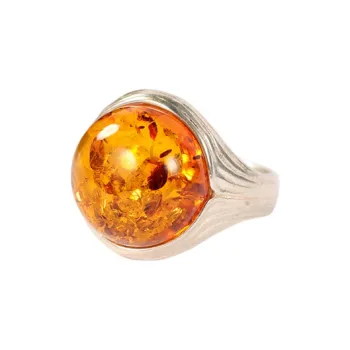 S&A S925 Silver Amber Rings Women's