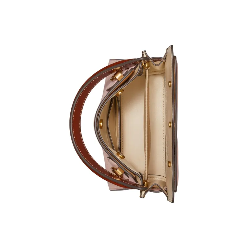 TORY BURCH Lee Radziwill Litchi Grain Leather Crossbody One Shoulder Handbag Mini Women's Sand Island Pink-3