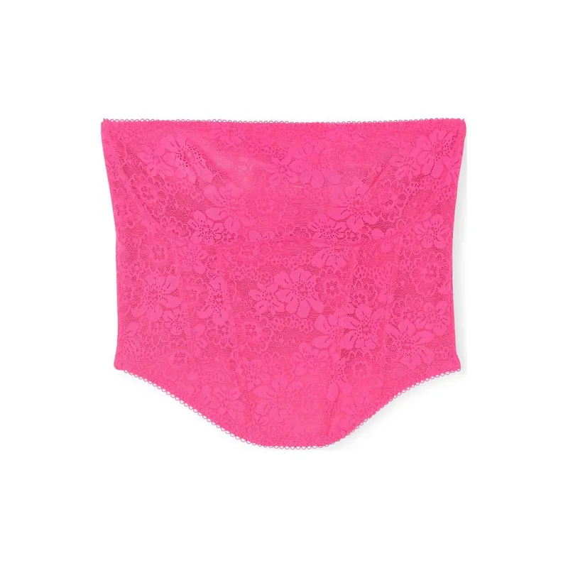 Victoria's Secret PINK Bralettes Tops The Cinched Lace StraplessCorset/CR Bra Women's Rouge Rose-0