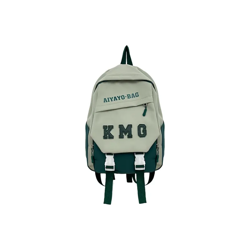 Cwatcun Nylon Fabric Backpack Unisex Beige/Blue/Green/Pink/Black-6