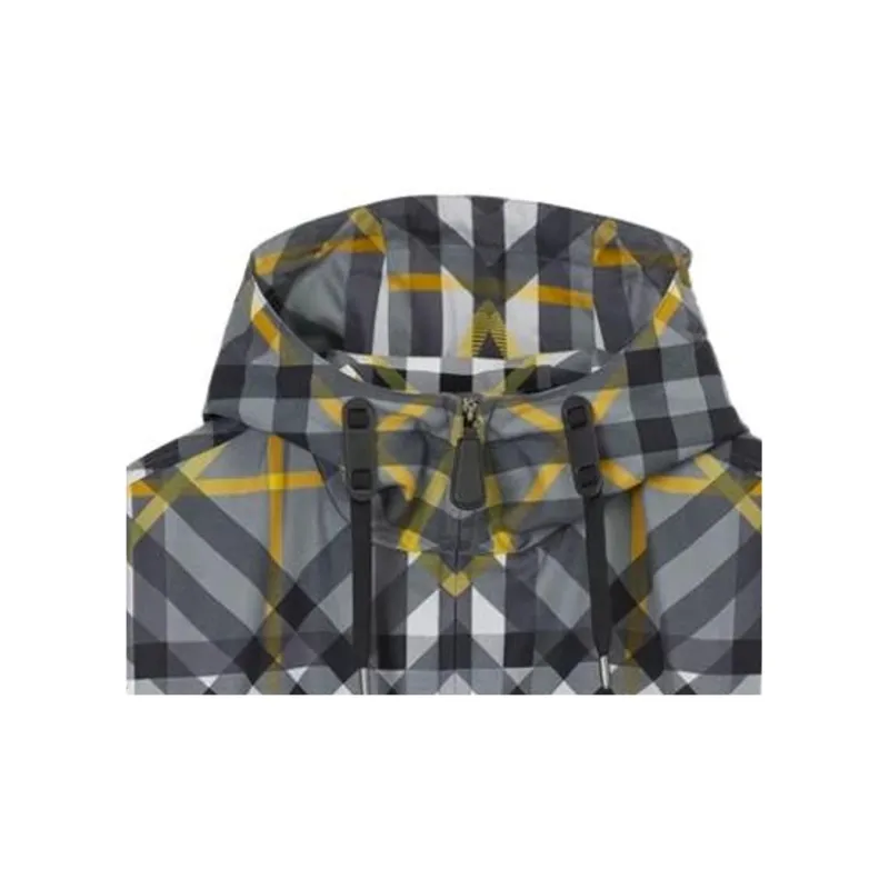 Burberry Check Printed Drawstring Hooded Jacket-5