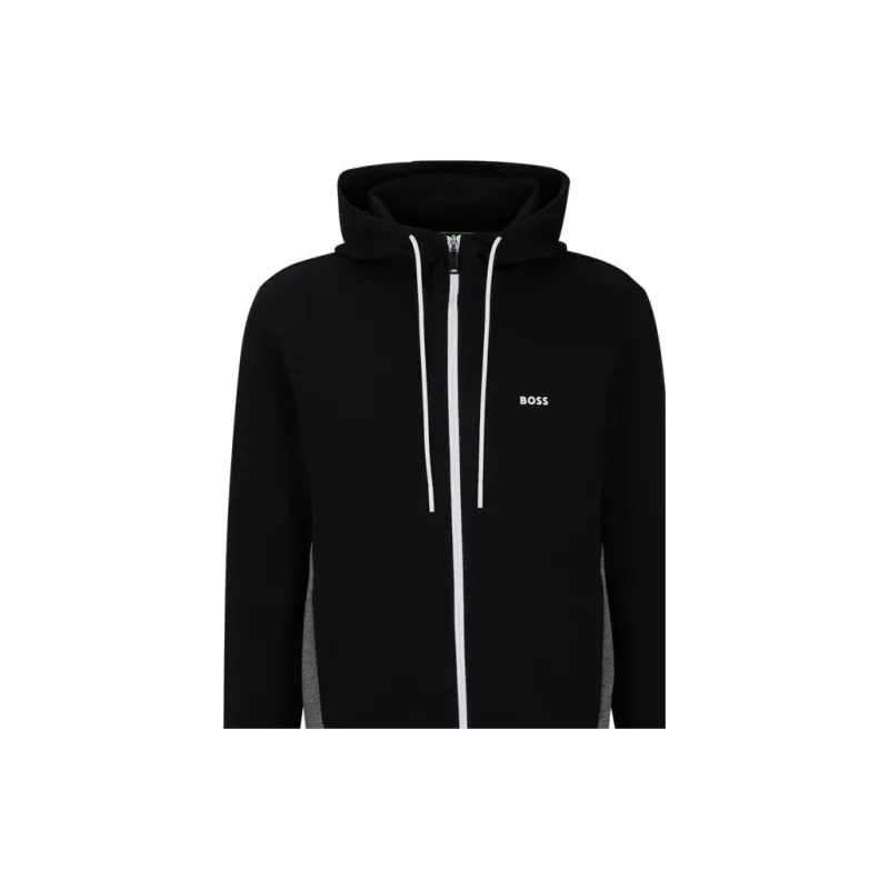 HUGO BOSS FW23 Stretch Cotton Tracksuit With Fabric Contrasts Casual Sportswear Men's Black-4