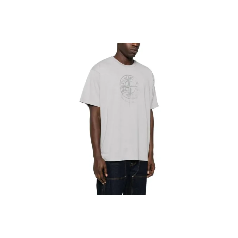 STONE ISLAND Compass print Cotton T shirt-3