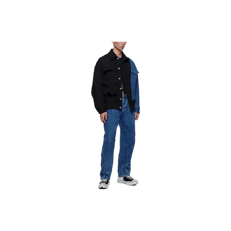 Feng Chen Wang Jackets Men Black Blue-2