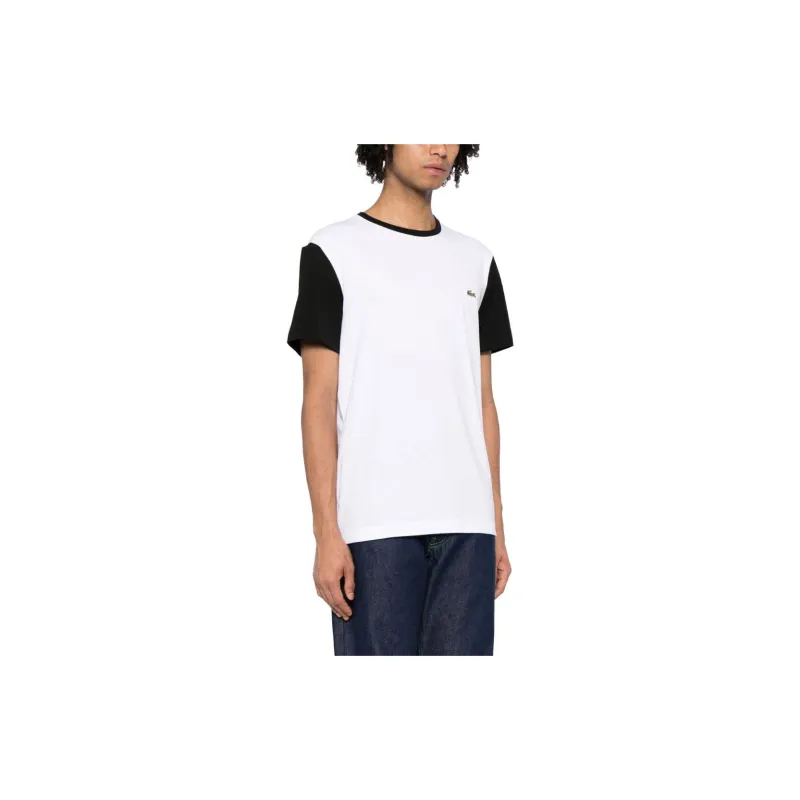 LACOSTE Logo patch Colour block T shirt-1
