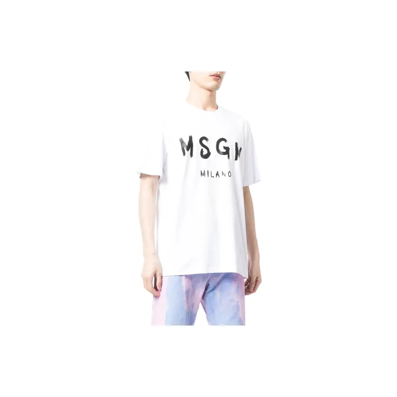 MSGM Logo print Cotton T shirt Dress-3